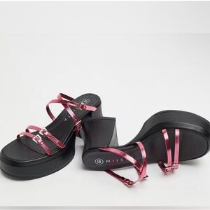 E8 by Miista Nara Pink Metallic Sandals Size 7.5 NIB